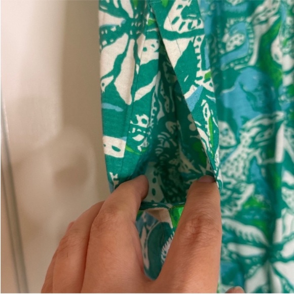 NWT Lilly Pulitzer Mini Delaney Dress Green & Blue Botanical Size L (8-10) - Picture 5 of 6